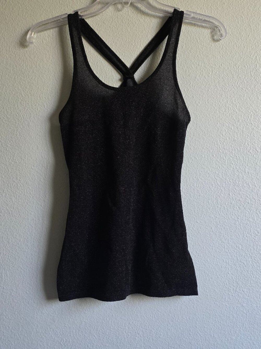 Express Y2K Black Glittery Mesh Halter Top size XS